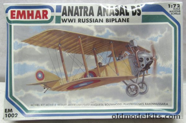 Emhar 1/72 Anatra Anasal DS WWI Russian Biplane, EM1002 plastic model kit